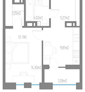 1-к квартира, вторичка, 40м2, 3/11 этаж