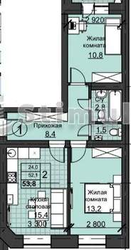 2-к квартира, вторичка, 54м2, 2/3 этаж