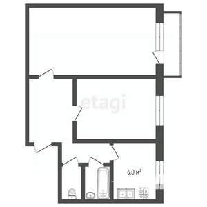 2-к квартира, вторичка, 41м2, 4/5 этаж