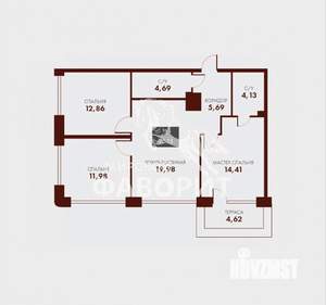 3-к квартира, вторичка, 75м2, 12/16 этаж