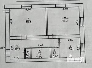 2-к квартира, вторичка, 61м2, 2/3 этаж