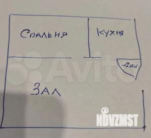 2-к квартира, вторичка, 38м2, 2/2 этаж