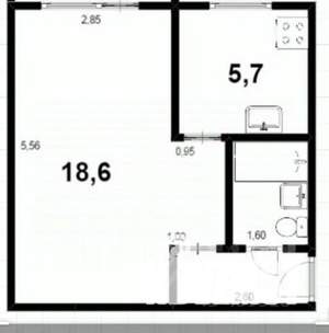1-к квартира, вторичка, 31м2, 4/5 этаж