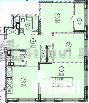 3-к квартира, вторичка, 76м2, 7/16 этаж