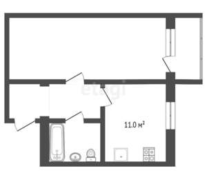 1-к квартира, вторичка, 30м2, 4/5 этаж