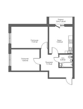 2-к квартира, вторичка, 62м2, 16/20 этаж