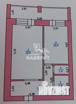 1-к квартира, вторичка, 42м2, 9/10 этаж