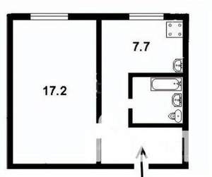 1-к квартира, вторичка, 39м2, 6/17 этаж