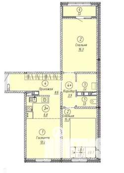 3-к квартира, сданный дом, 68м2, 21/24 этаж