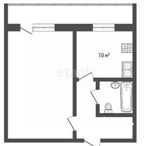 1-к квартира, вторичка, 34м2, 6/9 этаж
