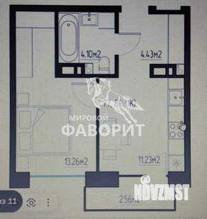 Студия квартира, вторичка, 34м2, 3/9 этаж