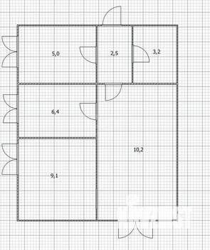3-к квартира, вторичка, 43м2, 3/4 этаж