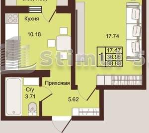 1-к квартира, вторичка, 39м2, 5/16 этаж