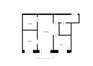 3-к квартира, вторичка, 45м2, 3/5 этаж