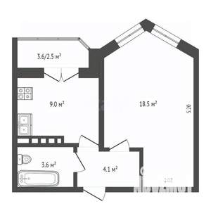 1-к квартира, вторичка, 37м2, 16/17 этаж