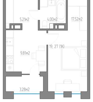 1-к квартира, вторичка, 40м2, 4/11 этаж