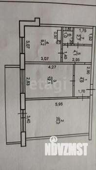 2-к квартира, вторичка, 55м2, 9/9 этаж