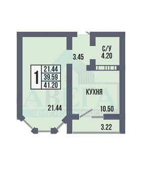 1-к квартира, вторичка, 41м2, 1/17 этаж