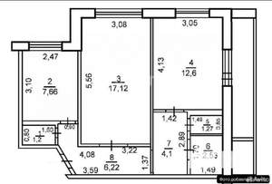 2-к квартира, вторичка, 53м2, 8/9 этаж
