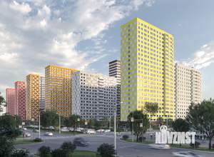 2-к квартира, строящийся дом, 60м2, 17/25 этаж