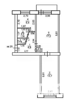 2-к квартира, вторичка, 46м2, 3/5 этаж