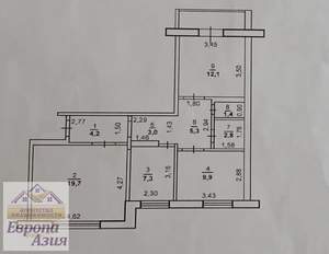 3-к квартира, вторичка, 66м2, 9/9 этаж