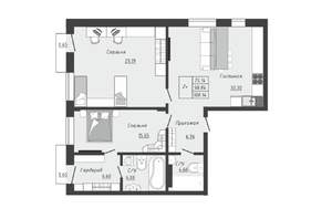 Студия квартира, вторичка, 49м2, 3/5 этаж