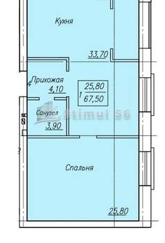 2-к квартира, вторичка, 68м2, 2/4 этаж