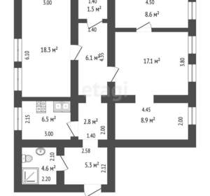 3-к квартира, вторичка, 79м2, 1/1 этаж