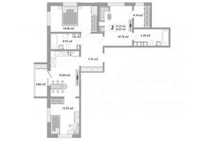 3-к квартира, вторичка, 84м2, 2/12 этаж