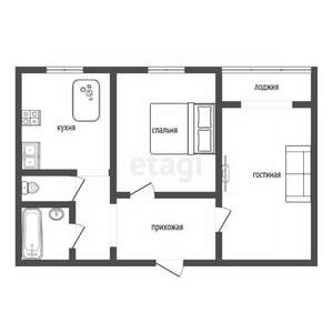 2-к квартира, вторичка, 53м2, 2/10 этаж