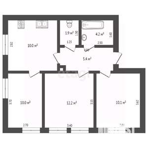 3-к квартира, вторичка, 65м2, 7/9 этаж