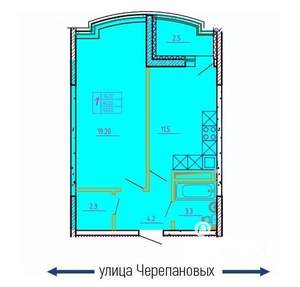 1-к квартира, вторичка, 43м2, 7/10 этаж