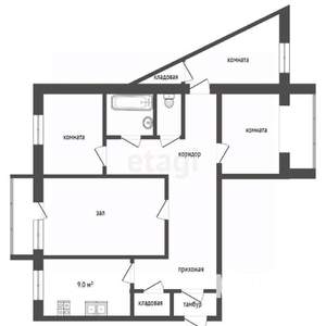 4-к квартира, вторичка, 78м2, 4/9 этаж
