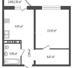 1-к квартира, вторичка, 39м2, 11/17 этаж