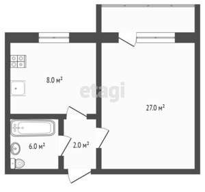 1-к квартира, вторичка, 31м2, 3/5 этаж