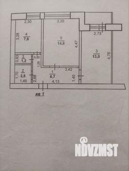 2-к квартира, вторичка, 44м2, 1/9 этаж