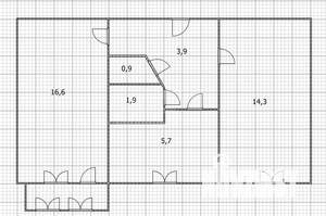2-к квартира, вторичка, 44м2, 4/5 этаж