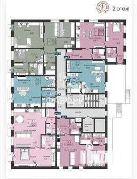 1-к квартира, вторичка, 69м2, 2/4 этаж