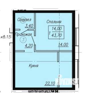1-к квартира, вторичка, 44м2, 3/4 этаж