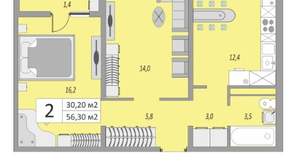 2-к квартира, вторичка, 60м2, 12/24 этаж
