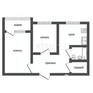 2-к квартира, вторичка, 44м2, 3/5 этаж