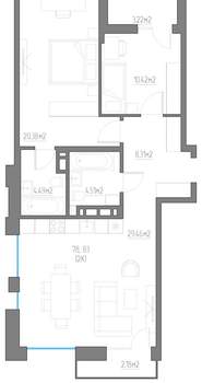 2-к квартира, вторичка, 83м2, 7/11 этаж