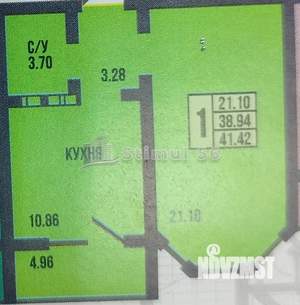 1-к квартира, вторичка, 41м2, 10/17 этаж