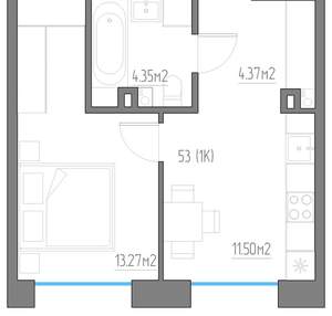 1-к квартира, вторичка, 33м2, 2/11 этаж