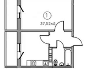 1-к квартира, вторичка, 38м2, 11/17 этаж