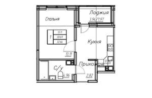 Студия квартира, вторичка, 33м2, 9/9 этаж