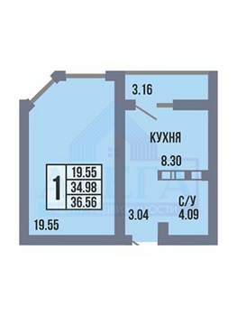 1-к квартира, вторичка, 37м2, 16/17 этаж