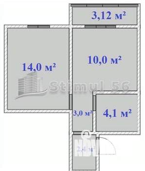 1-к квартира, вторичка, 34м2, 4/17 этаж