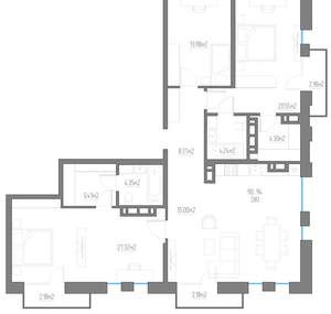 3-к квартира, вторичка, 130м2, 9/11 этаж